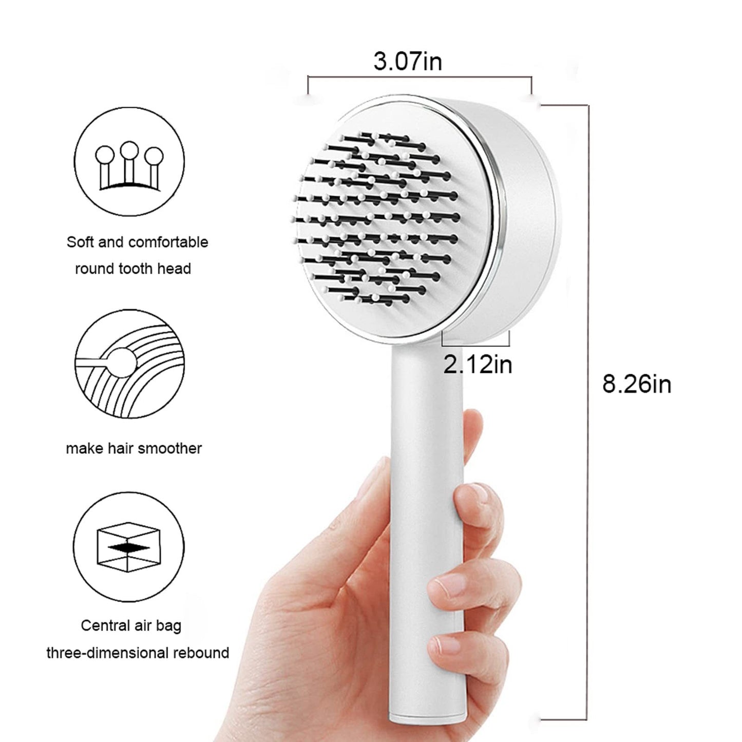 One-key Self-cleaning Hair Brush For Women Curly Hair Brush Anti-Static Airbag Massage