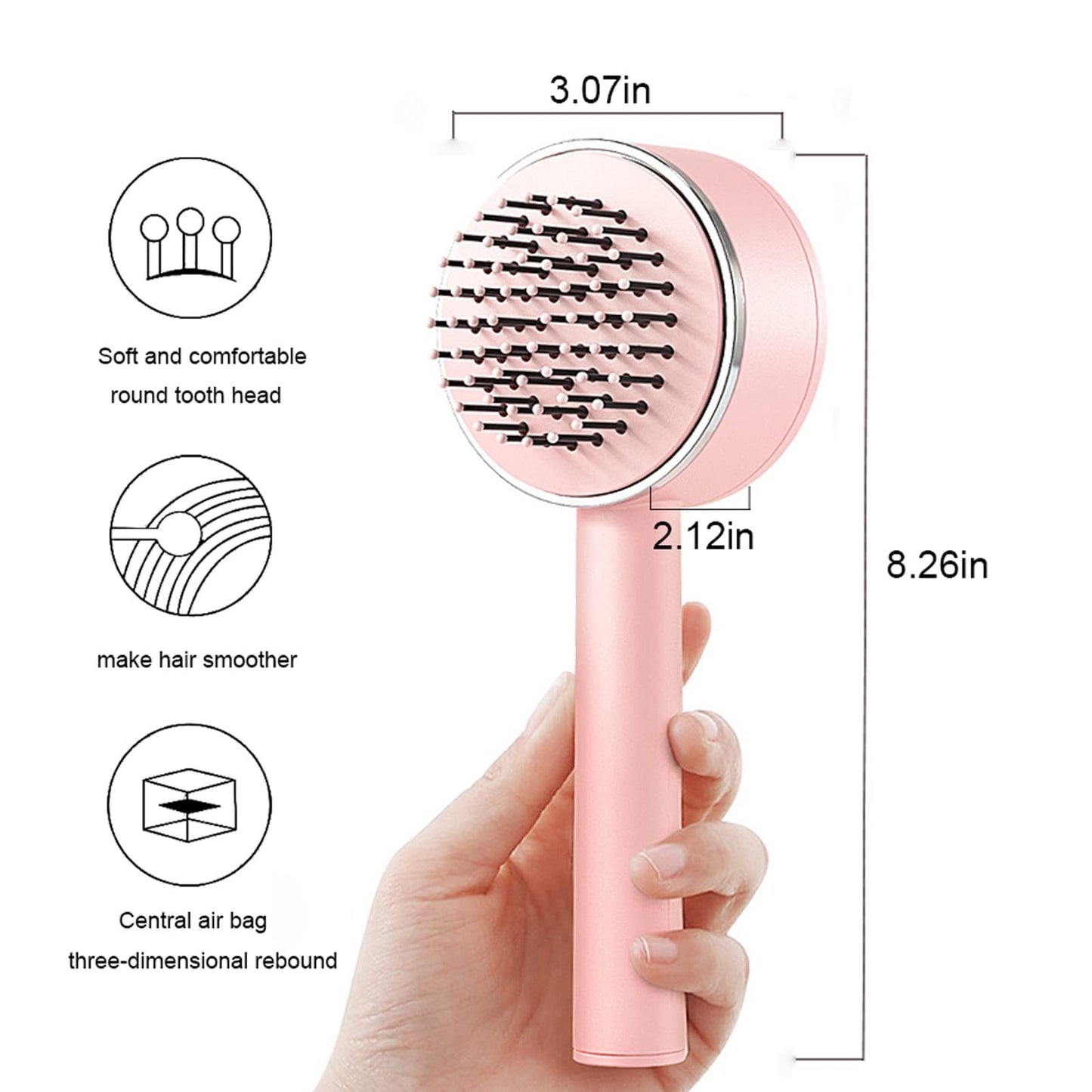 One-key Self-cleaning Hair Brush For Women Curly Hair Brush Anti-Static Airbag Massage