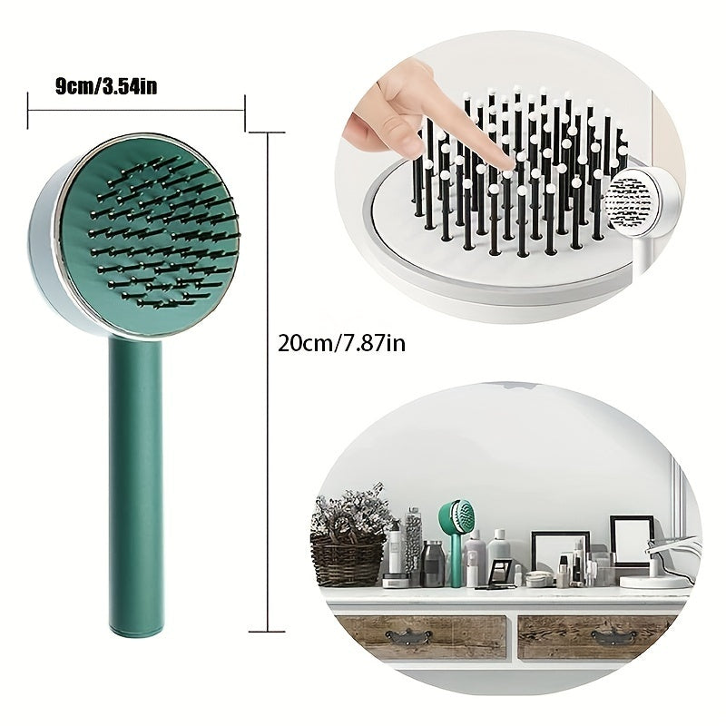 One-key Self-cleaning Hair Brush For Women Curly Hair Brush Anti-Static Airbag Massage