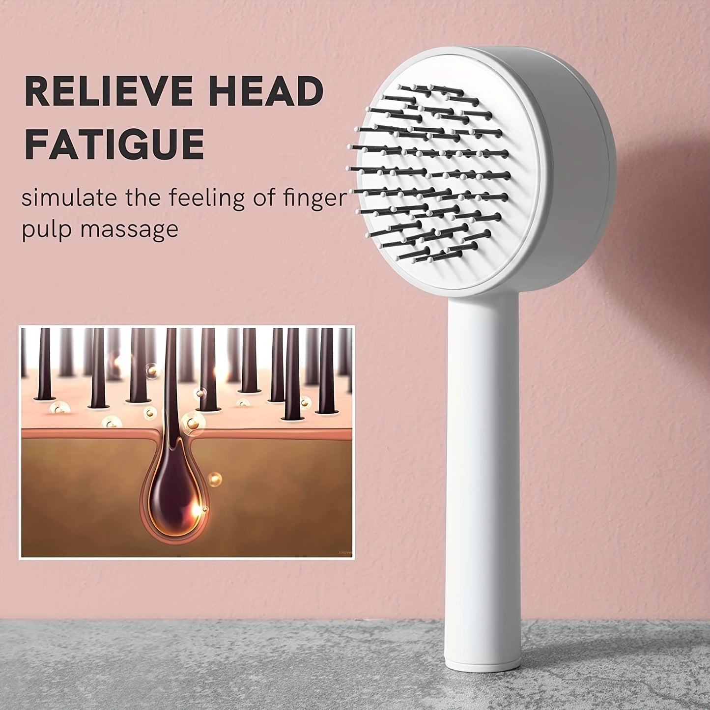 One-key Self-cleaning Hair Brush For Women Curly Hair Brush Anti-Static Airbag Massage